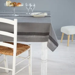 Nappe rectangulaire grise rayé