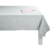 Nappe rectangulaire grise et 4 serviettes rose