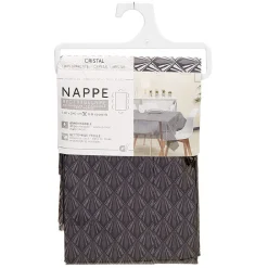 Nappe rectangulaire imprimée Cristal noire, dim. 240x140 cm en PVC