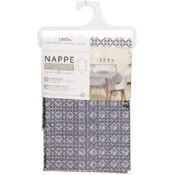 Nappe rectangulaire imprimée Cristal gris, dim. 240x140 cm en PVC