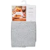 Nappe rectangulaire jacquard damassé gris foncé gris clair
