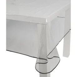 Nappe rectangulaire plastique transparente bord gris