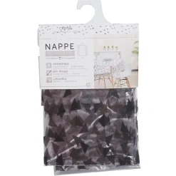 Nappe rectangulaire plastique transparent motif triangle noir