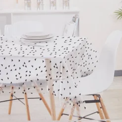 Nappe rectangulaire plastique transparent motif triangle noir