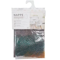 Nappe rectangulaire plastique transparent motif ronds