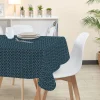 Nappe rectangulaire polyester enduit imprimé graphique bleu