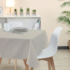 Nappe rectangulaire polyester anti tâche uni taupe