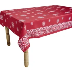 Nappe rectangulaire rouge Noël tradition