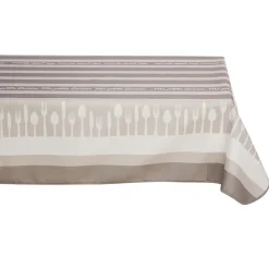 Nappe rectangulaire taupe design couverts