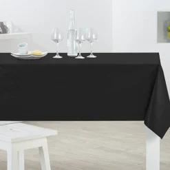 Nappe rectangulaire toile cirée noire unie