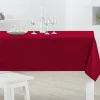 Nappe rectangulaire toile cirée rouge unie