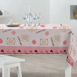 Nappe rectangulaire toile cirée design cupcakes