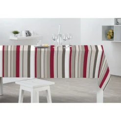 Nappe rectangulaire toile cirée rayée