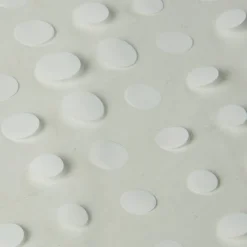 Nappe rectangulaire transparente ronds blancs