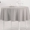 Nappe ronde beige motifs pois blancs