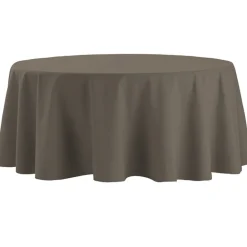 Nappe ronde beige unie embossée