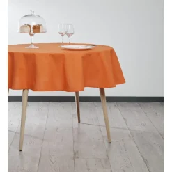 Nappe ronde corail uni