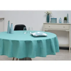 Nappe ronde coton bleu lagon