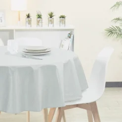 Nappe ronde coton uni blanc
