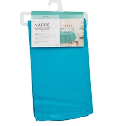 Nappe ronde coton uni bleu