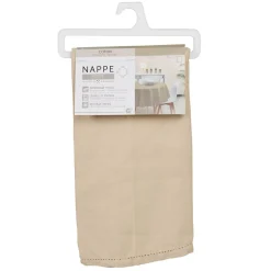 Nappe ronde coton uni taupe