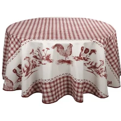Nappe ronde design basse cour