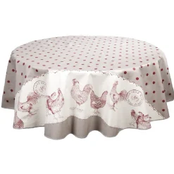 Nappe ronde design poule