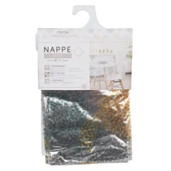 Nappe ronde en plastique transparent motif ronds