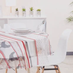 Nappe ronde en plastique transparent motif poule