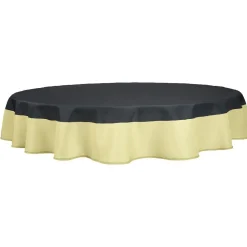 Nappe ronde grise foncé et jaune