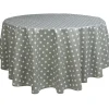 Nappe ronde grise motifs pois blancs