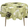 Nappe ronde imprimé nénuphar vert anis