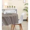 Nappe ronde imprimée design couvert cuisine taupe marron