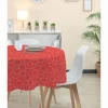 Nappe ronde rouge motifs tourbillons