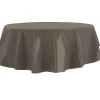 Nappe ronde toile cirée beige unie