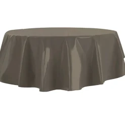 Nappe ronde toile cirée beige unie