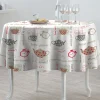 Nappe ronde toile cirée design petit déjeuner