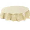 Nappe ronde toile cirée effet tissé jaune