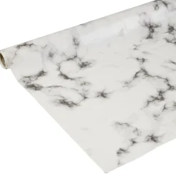 Nappe ronde toile cirée effet marbre gris Ø160 cm