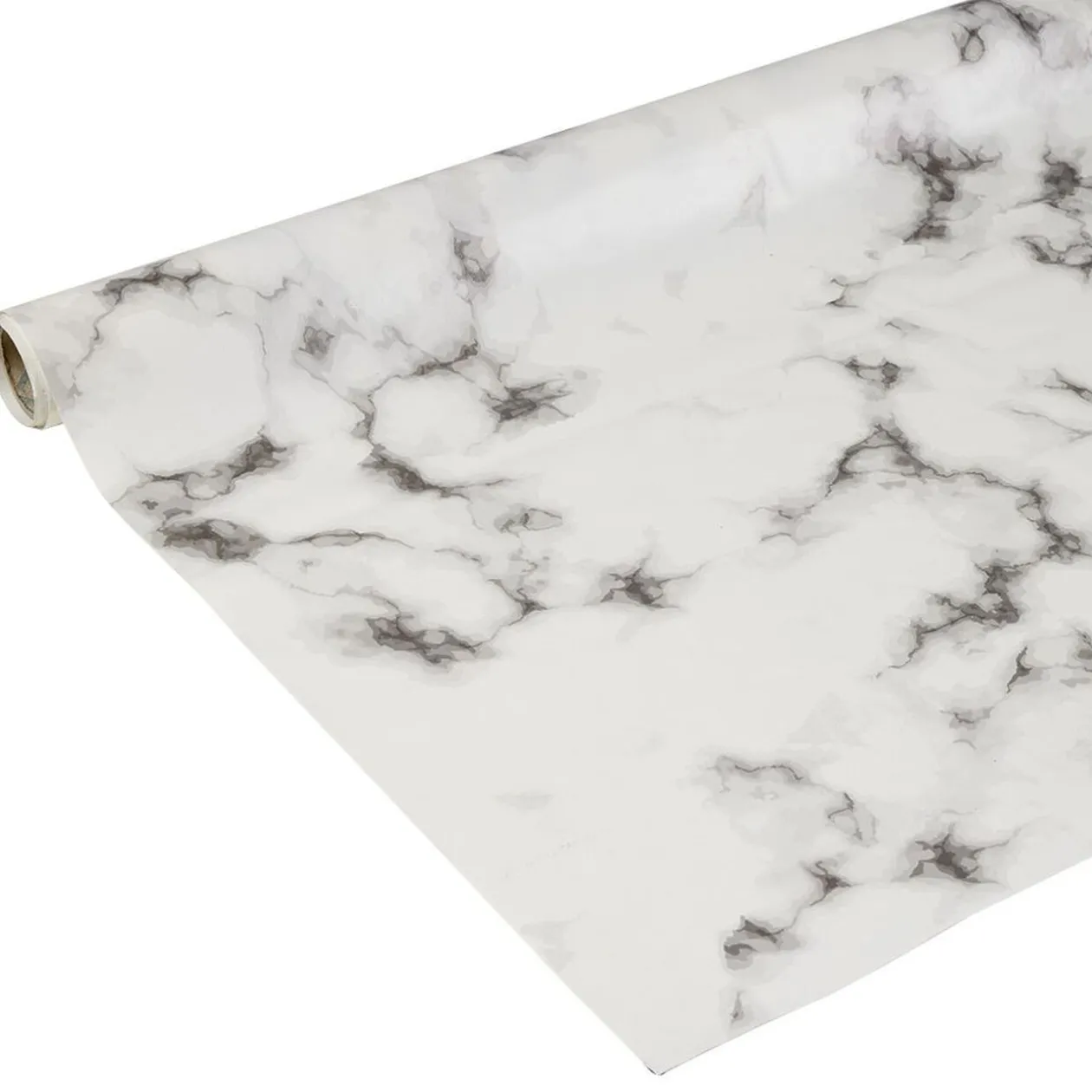 Nappe ronde toile cirée effet marbre gris Ø160 cm