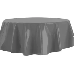 Nappe ronde toile cirée gris uni ø160 cm