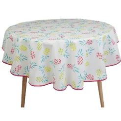 Nappe ronde toile cirée motifs ananas