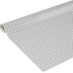 Nappe ronde toile cirée motif gris et rouge Ø160 cm