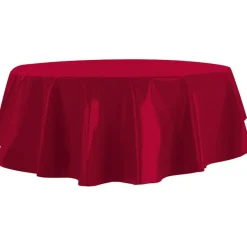 Nappe ronde toile cirée rouge uni ø160 cm