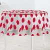 Nappe ronde transparente motifs coquelicots