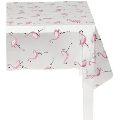 Nappe ronde transparente motif flamant rose