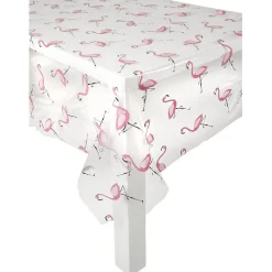 Nappe ronde transparente motif flamant rose