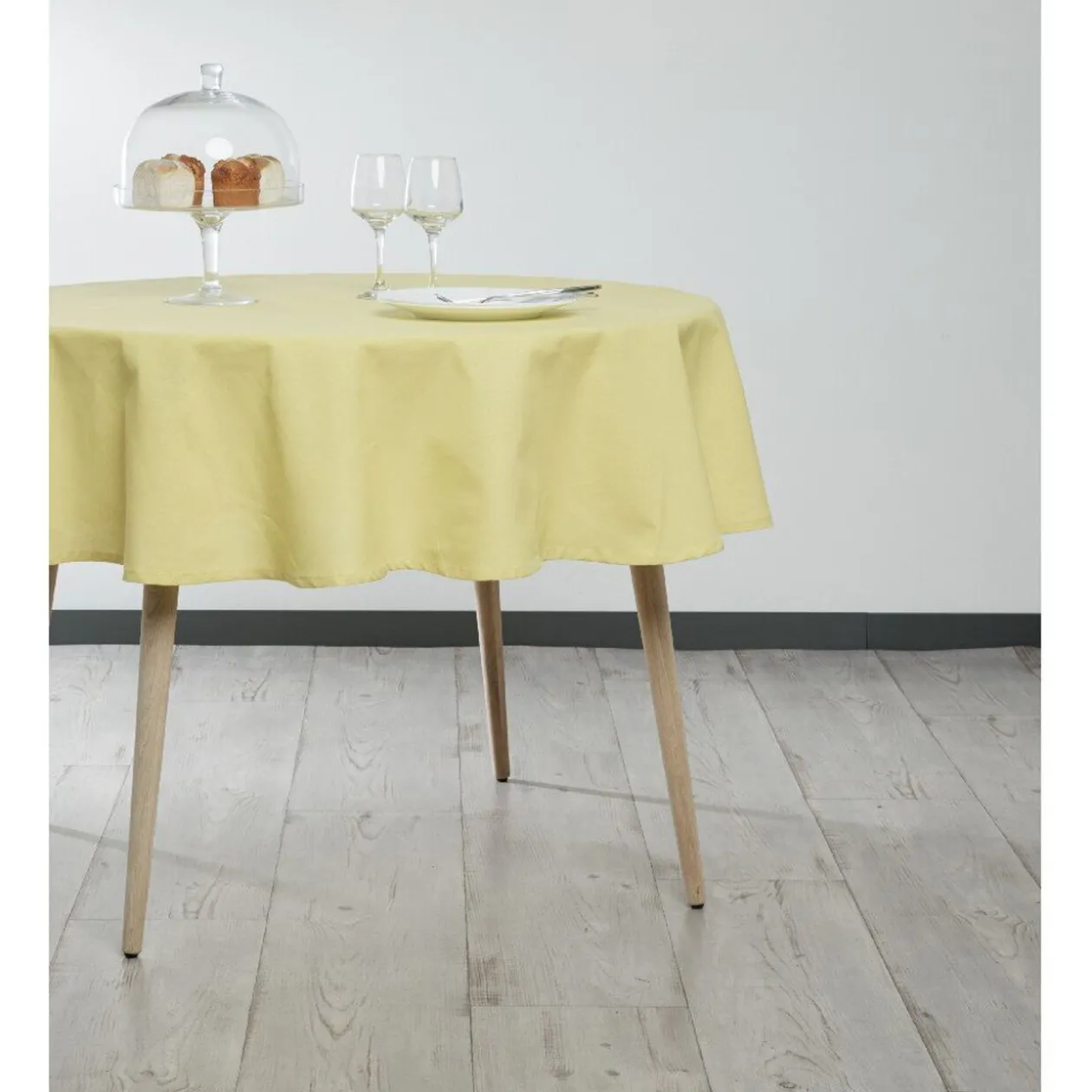 Nappe ronde vert anis uni