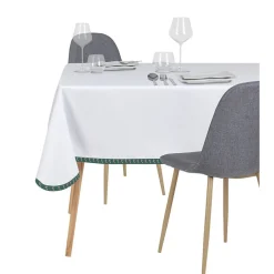 Nappe sucre d'orge 140x250cm polyester blanc
