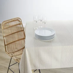 Nappe tissé coton beige 150x150cm